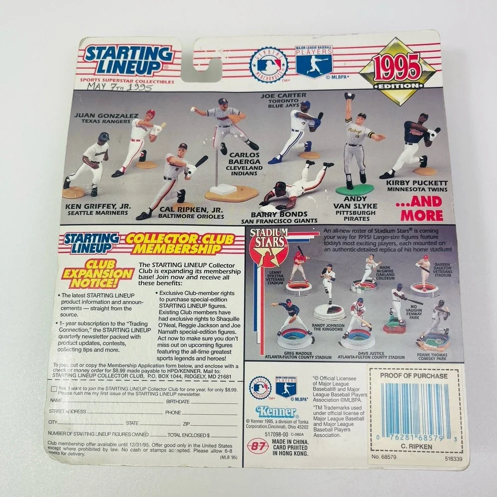 MLB Starting Lineup Cal Ripken Jr. Action Figure Baltimore Orioles 1995 Baseball